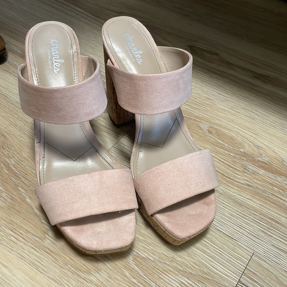 Charles By Charles David Block Heel Platform Sand… - image 4